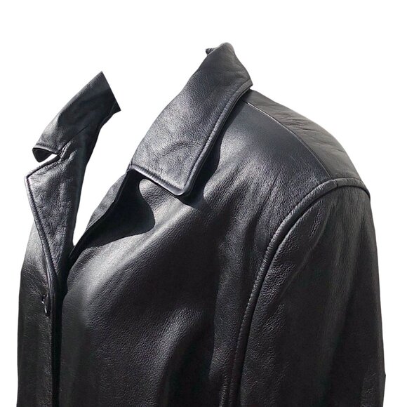 Modern Essentials Black Leather Jacket, M - Picture 8 of 9